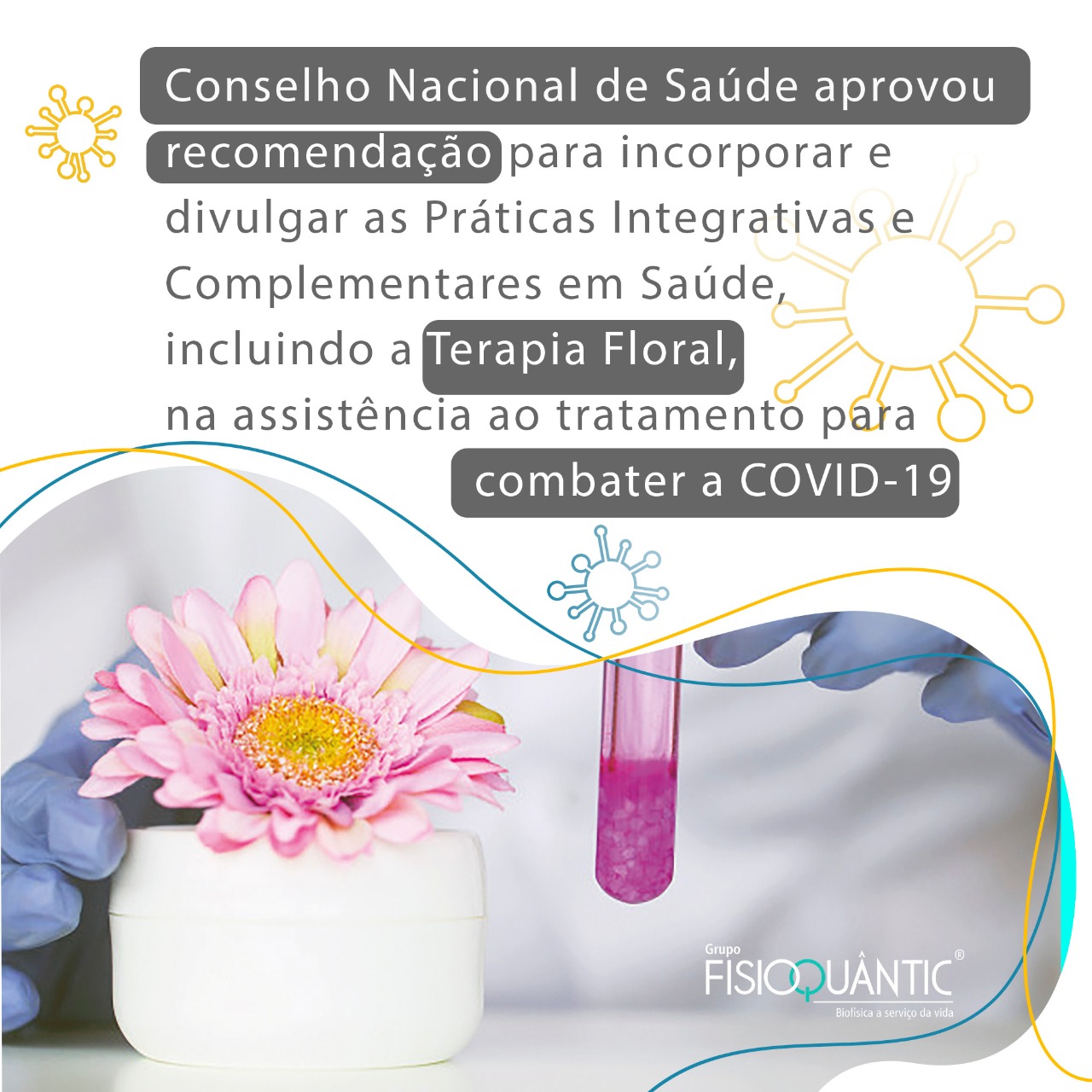 Conselho Nacional de Saúde aprovou recomendação para incorporar e divulgar as Práticas Integrativas e Complementares em Saúde, incluindo a Terapia Floral, na assistência ao tratamento para combater a COVID-19.