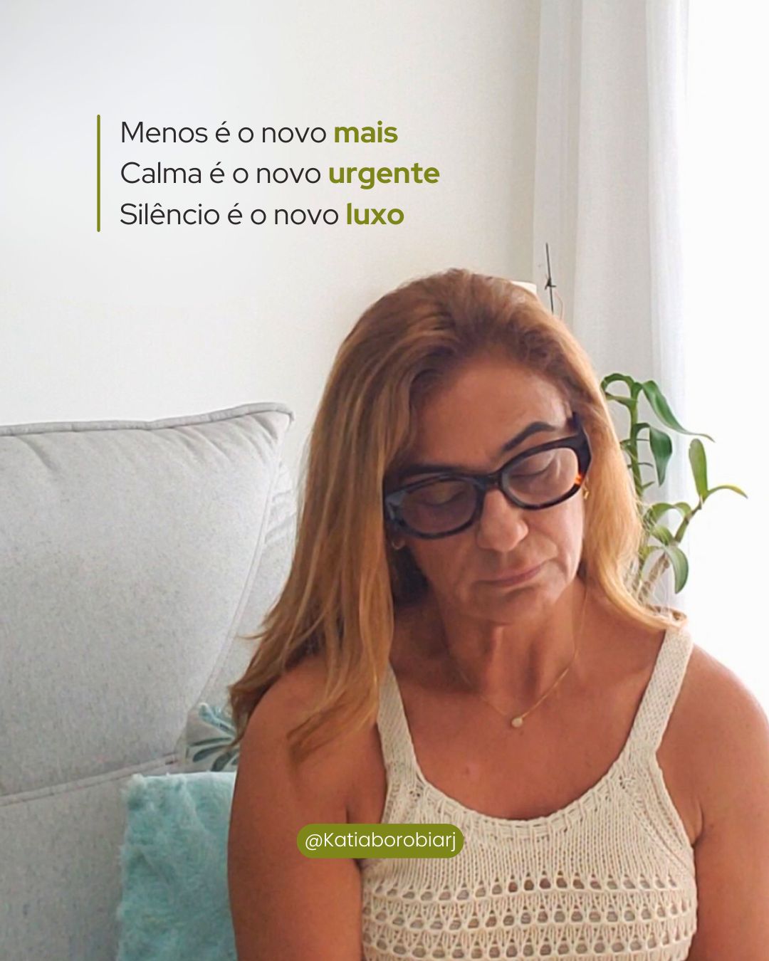 Em um mundo que insiste na pressa, escolho o caminho da leveza. 🌿
✨ Menos para ter mais.
✨ Calma para viver o agora.
✨ Silêncio para ouvir o que realmente importa.Essa é a minha escolha diária. E a sua?#Autocuidado #Equilíbrio #VidaConsciente #Fisioquantic #TerapiasIntegrativas #SaúdeQuântica #KatiaBorobia #PazInterior #VidaLeve #SilêncioÉOuro #FloraisFrequenciais #ConexãoInterior #BemEstar